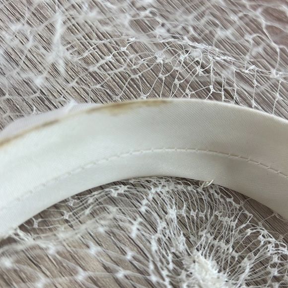 Vintage headband mesh lace cream Union made - Picture 7 of 8